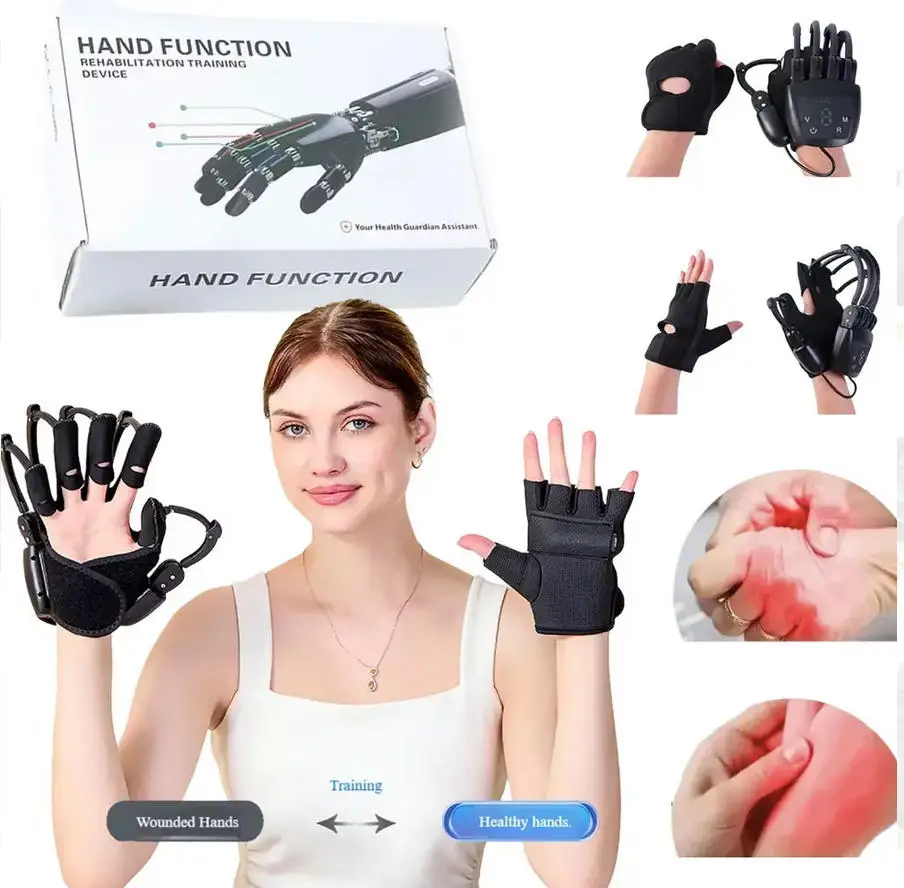 

Mechanical Hand Exoskeleton Gloves Electric Adjustable Portable For Carpal Tunnel Hand Rehabilitation Training Device