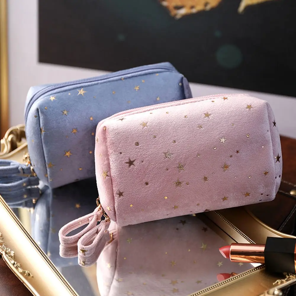 

Women Fashion Velvet Handbag Makeup Bag Travel Storage Organizer Toiletry Bag Cosmetic Storage Bag