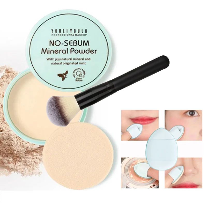 Natural Oil Control Makeup Powder Brightening Mist Facial Modification Powder Waterproof Lightweight Powder Dispersal Make up