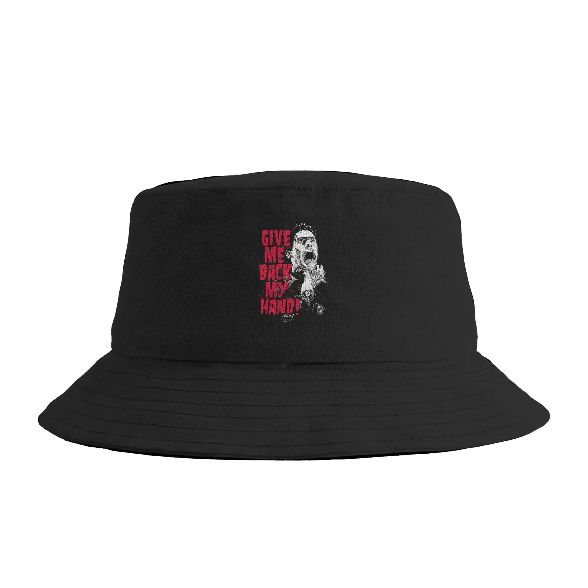 Evil Dead 2 Give Me Back My Hand Ash Horror Movie Bucket Hat Summer  Fashion Fisherman Hats For Women Breathable Hunting Caps