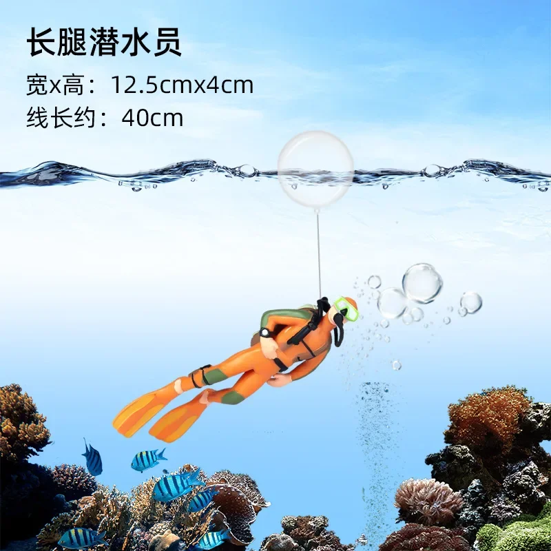 Floating Diver Aquarium Decoration Simulated Mini Diver Personality Landscaping Decoration Cute Domestic Aquatic Pet Supplies