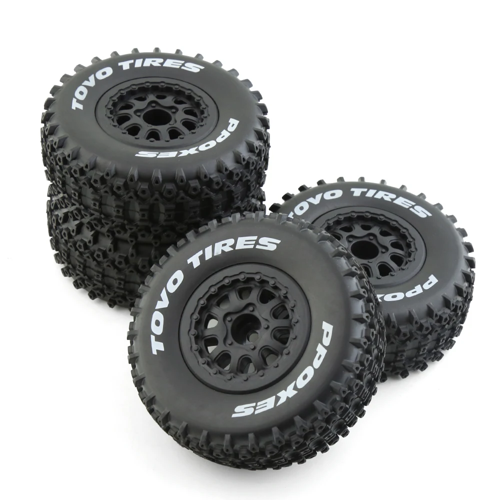 1/10 RC ショートコーストラック全地形タイヤ TRAXXAS Slash4X4 HuanQi 727 ARRMA SENTON 3S Losi Ford Raptor Baja Rey 用