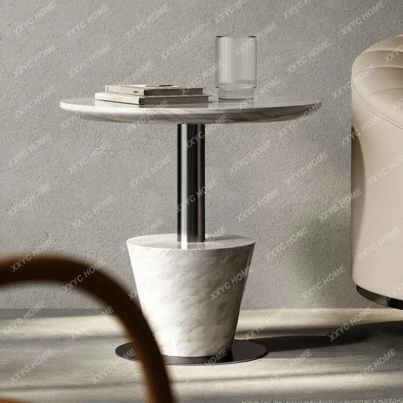 

A Marble Corner Few Natural Living Room Italian Sofa Edge Stainless Steel Light Luxury Edge Few