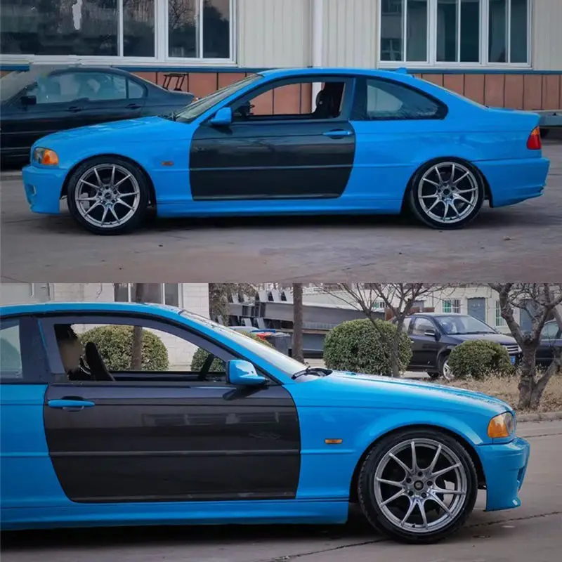 for BMW E46 M3 New Carbon Fiber Automotive Door Panels Include Black Bracket Integrated Carbon Fiber Body Kit