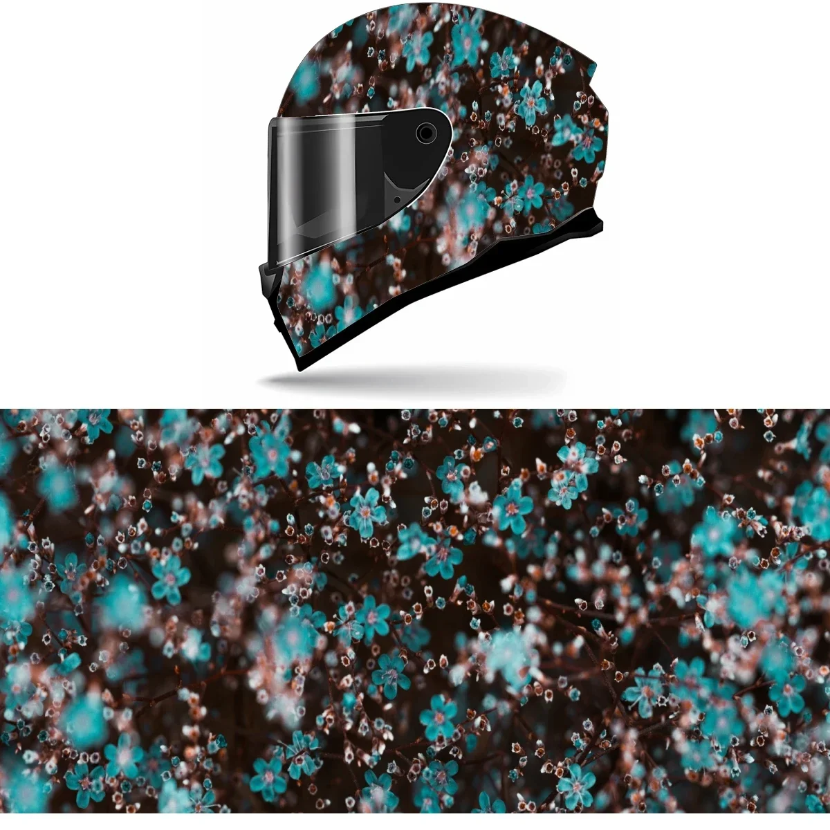 

Daisy flowers Floral Full Helmet Wrap Sticker Motorcycle Helmet Racing Graphic Decal Vinyl Wrap Helmet Decor Sticker