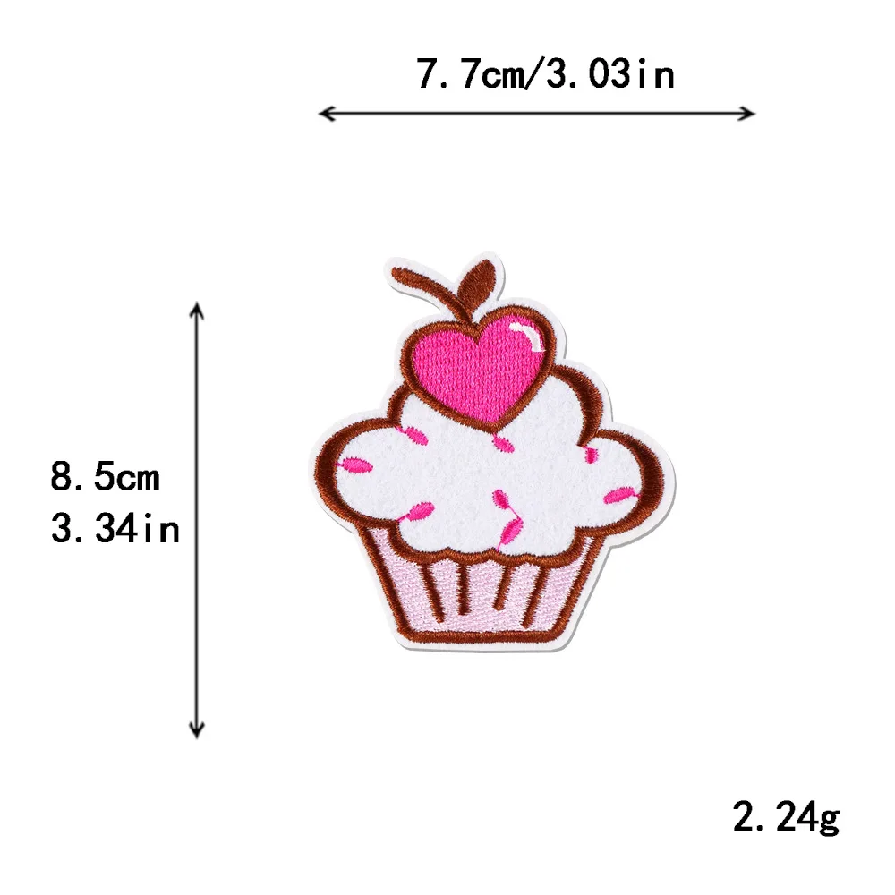 1 piece Cartoon Donut Cake Ice Cream Biscuit Patches Sewing Kids Clothing Repair Badge Embroidery Logo