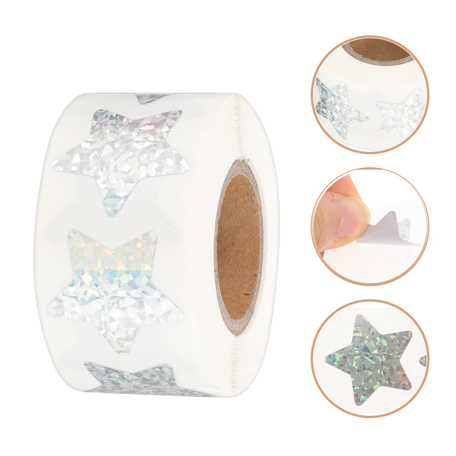 

2pcs 2 Rolls Reward Stickers Self-Adhesive Shiny Metallic Star Stickers For Classroom Party Gift Wrapping Decoration School
