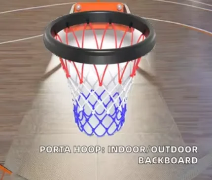 High Quality Portable Basketball Rim with Durable PE Backboard Net Included