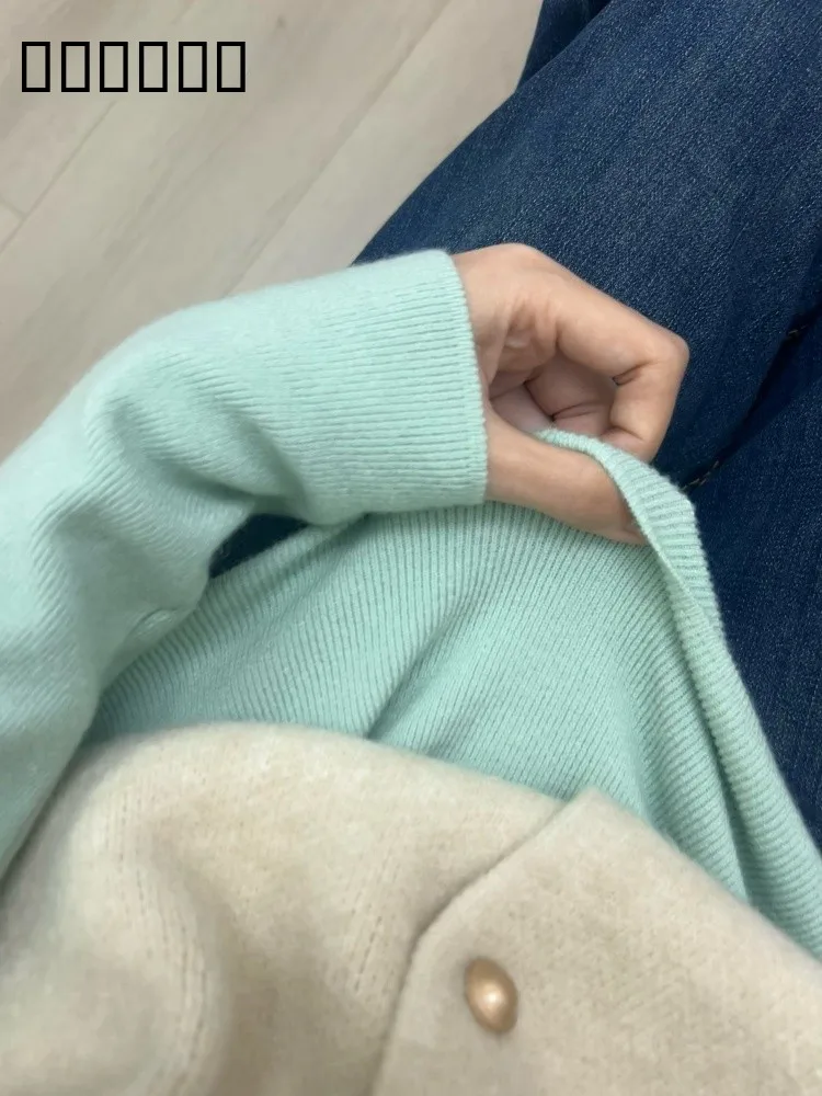 Américain rétro Long Sve tricoté pull femmes automne hiver coupe ajustée décontracté Base irt haut f col haut doux Sle