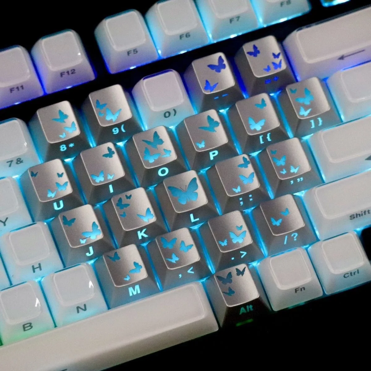 

Butterfly love side engraved keycap original height sublimation PBT material 21 keys suitable for wooting forward