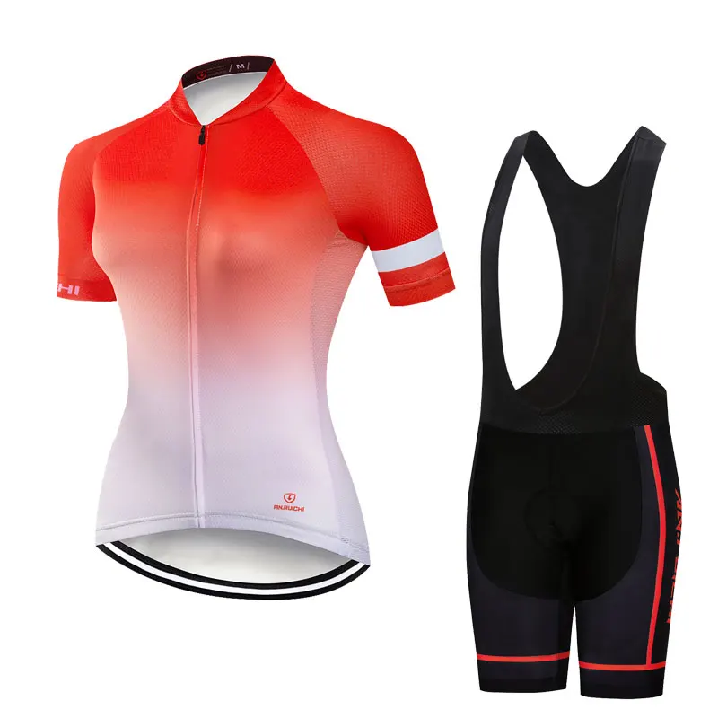 

Gradient Color Summer Women Riding Bicycle Cycling Sets Anti-sweat 3D Padding Cushion Sport Jerseys Customized/Wholesale Service