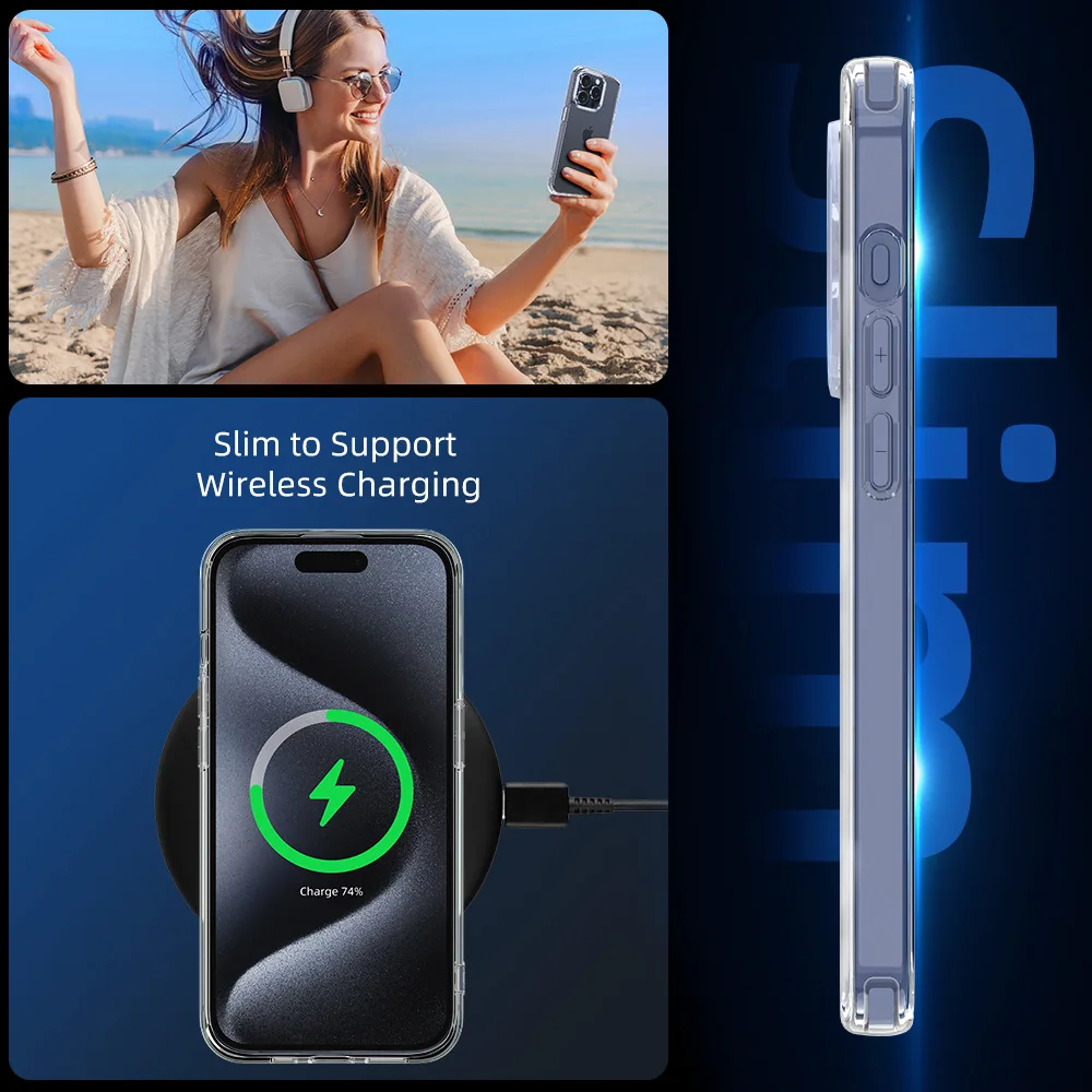 Ultra Thin High Transparent Hard PC Case For iPhone 16 15 14 13 12 11 Pro Max Slim Shockproof Bumper Phone Cover - náhled 6