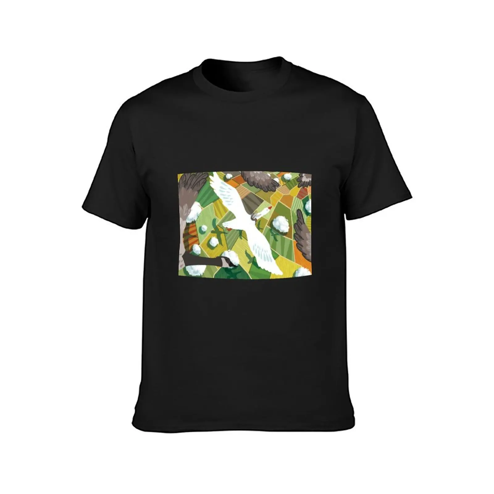 Nils With Wild Geese T-Shirt tops customs design your own new edition blacks black t-shirts for men