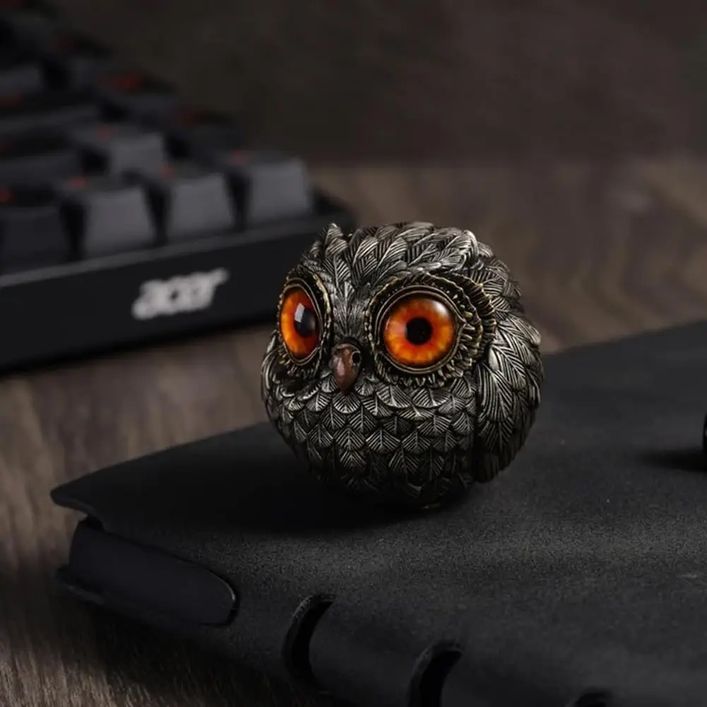 Lucky Owl Guardian Statue Owl Beads Ornaments Decor Resin Realistic Animal Statues Sculpture Home Decor mini Owl Nordic Decor view 5
