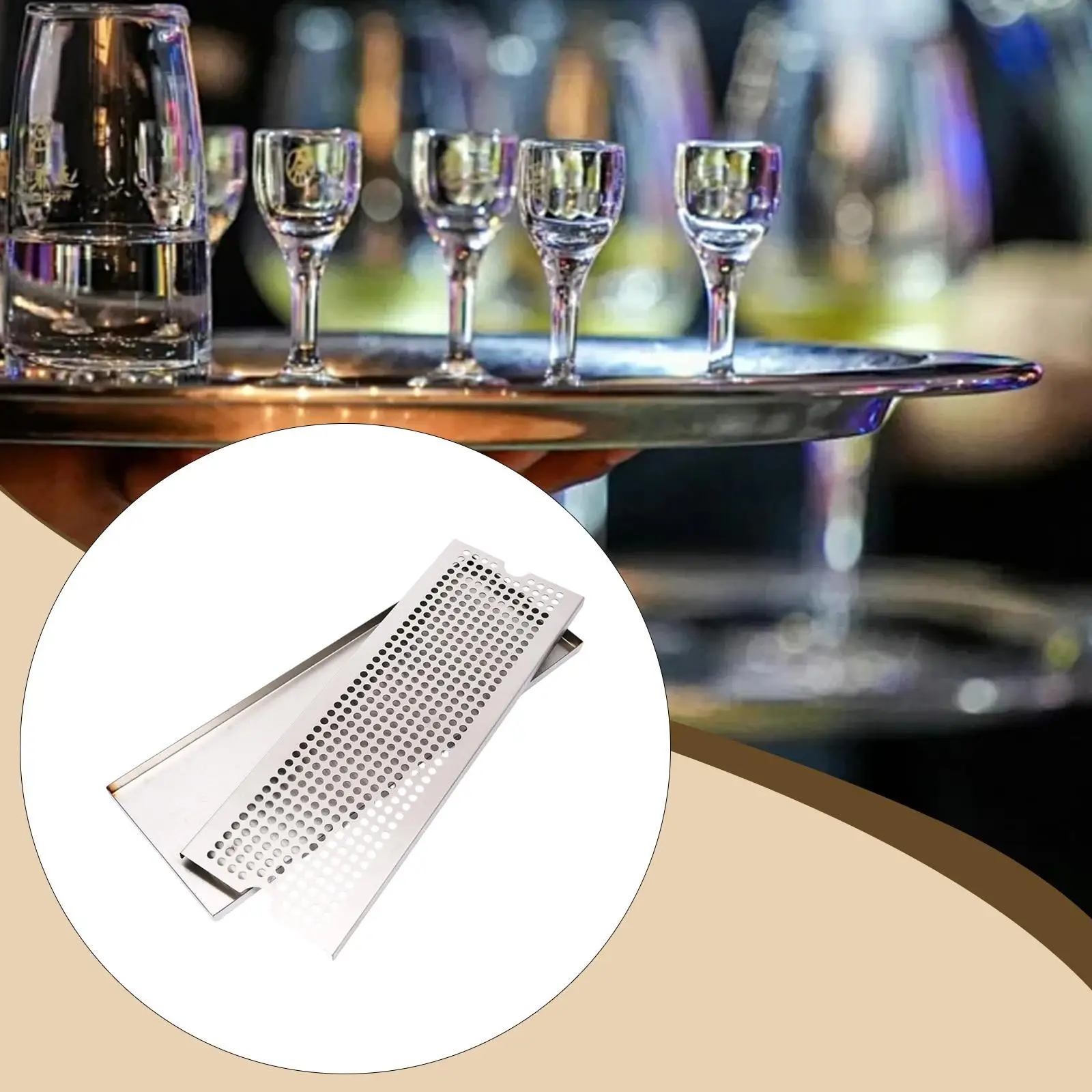 Water Catching Tray Stainless Steel Beer Drip Plate Rectangle Serving Tray for Coffee Machine Restaurant