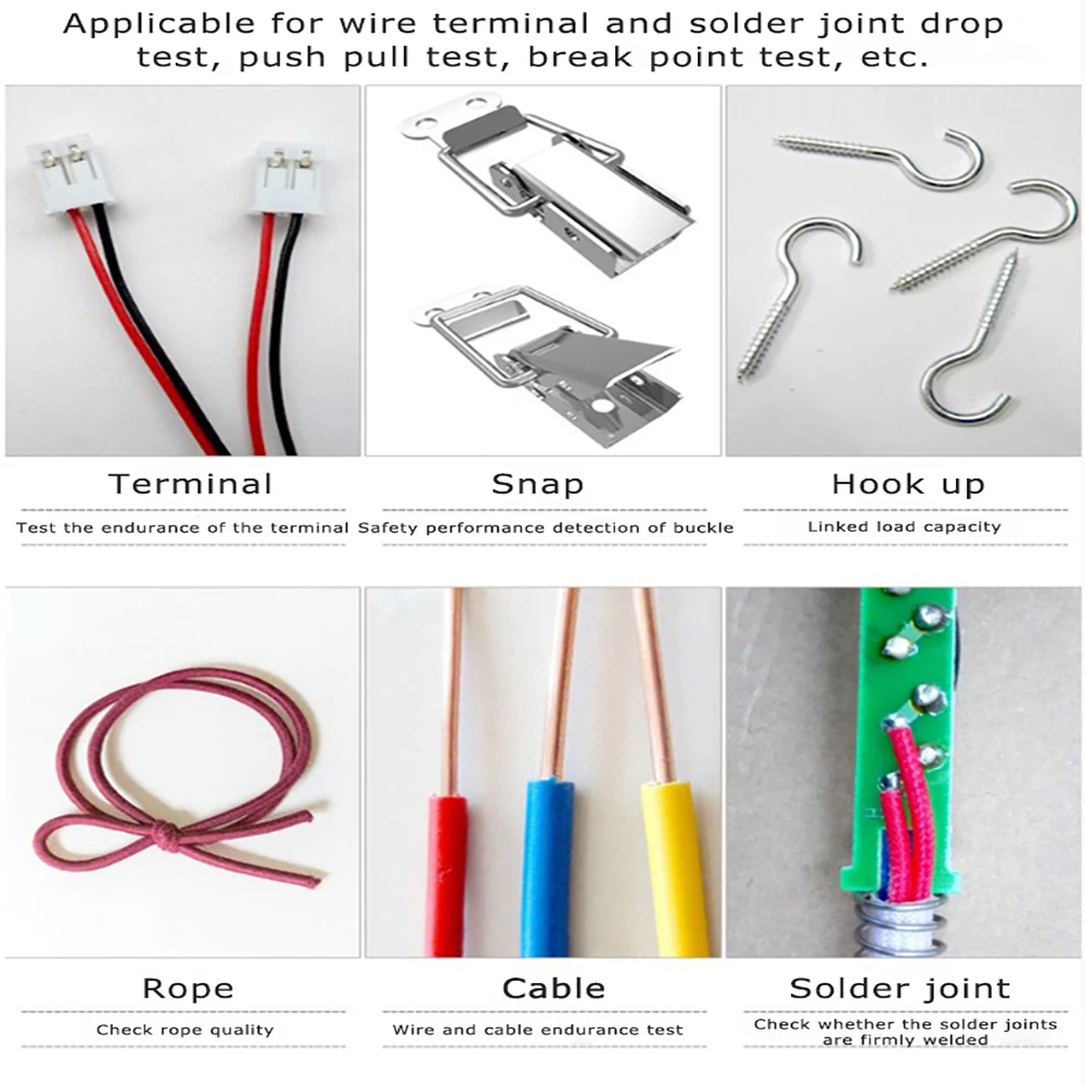 1000N HPH Force Gauge Test Bench Harness Terminal Pull Tester Machine Manual Tensile Testing Machine Horizontal Digital Display