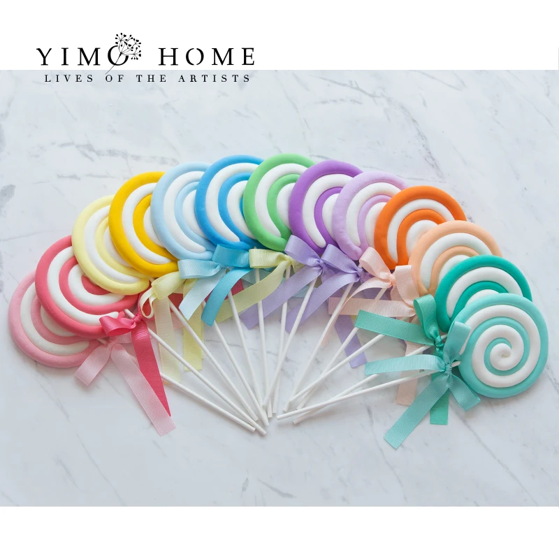 1pcs simulation eyeberry lollipop marshmallow children photography props wedding dessert table layout fake candy decora
