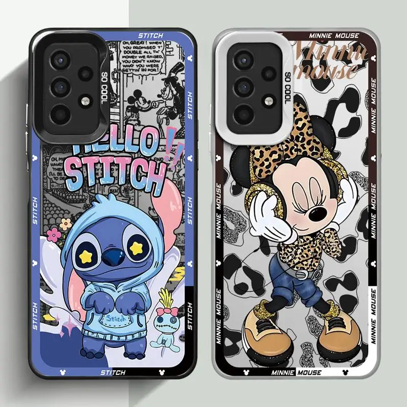 Disney Leopard Mickey Minnie Phone Case for Galaxy A12 A13 A14 A23 A32 4G 5G A22 5G A24 4G A33 5G A34 5G A35 5G Matte