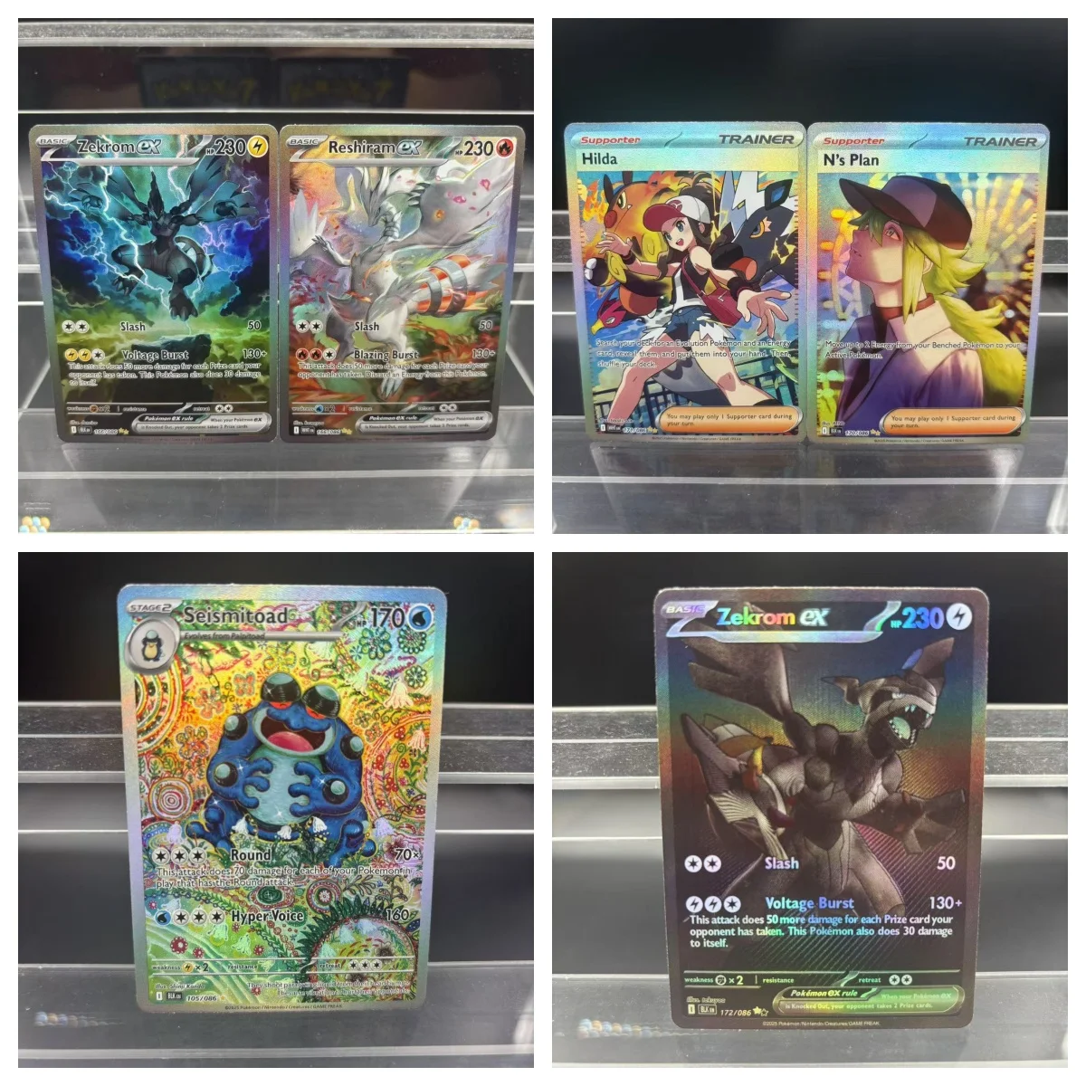 لتقوم بها بنفسك PTCG جمع بطاقات Hydreigon Zekrom Reshiram ex Victini Seismitoad بطاقة واحدة ذاتية الصنع لعبة كلاسيكية أنيمي بطاقة هدية لعبة