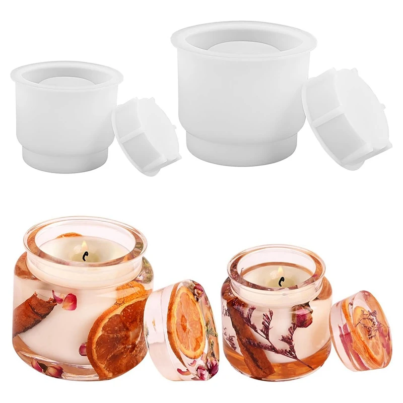 Силиконовая форма для банок Силиконовая форма для банок, форма для банки из смолы с крышками, 2 комплекта