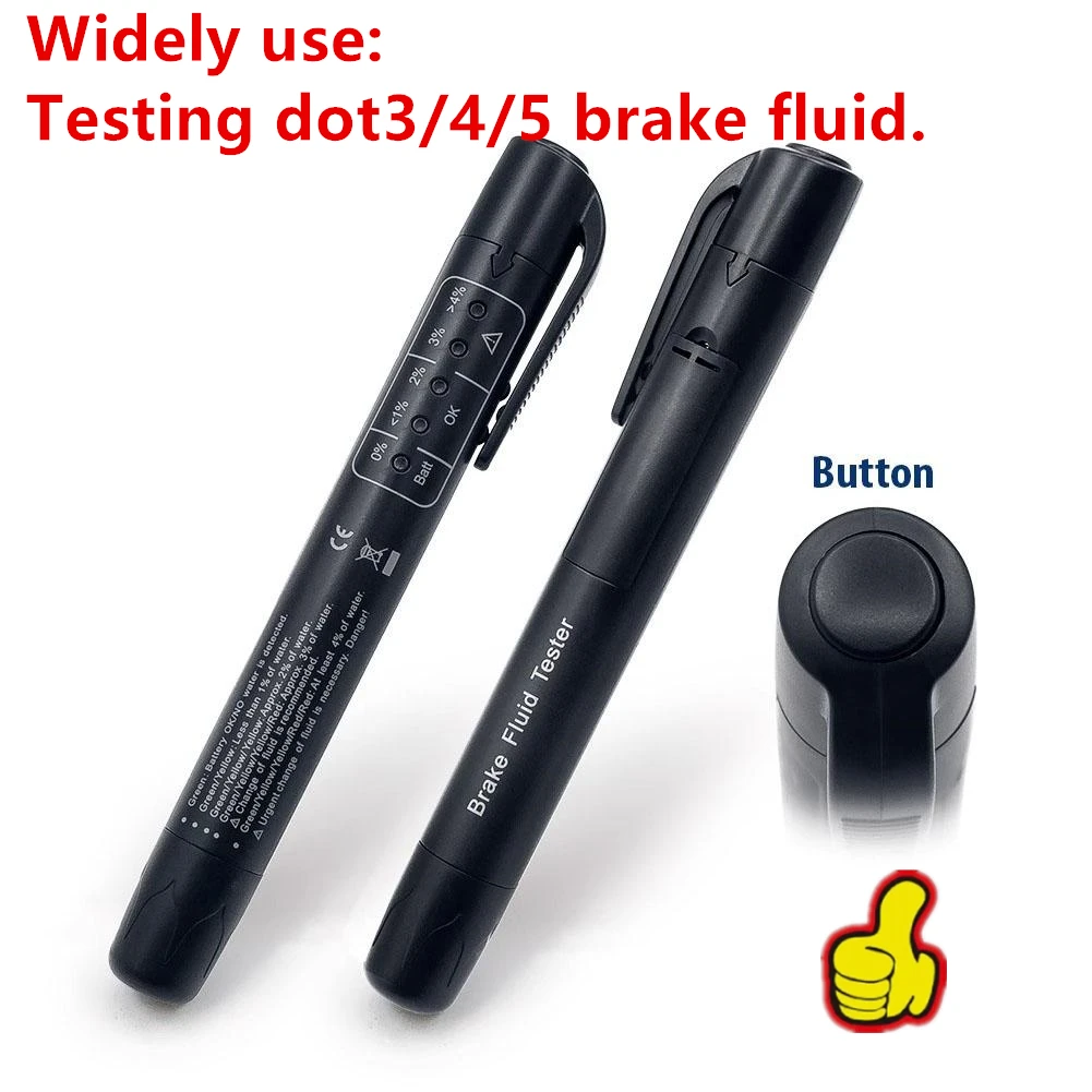 Lápiz Probador de Líquido de Frenos Automático Mejorado con Indicador LED para DOT3/4/5.1, Analizador de Calidad de Aceite de Frenos para Coche