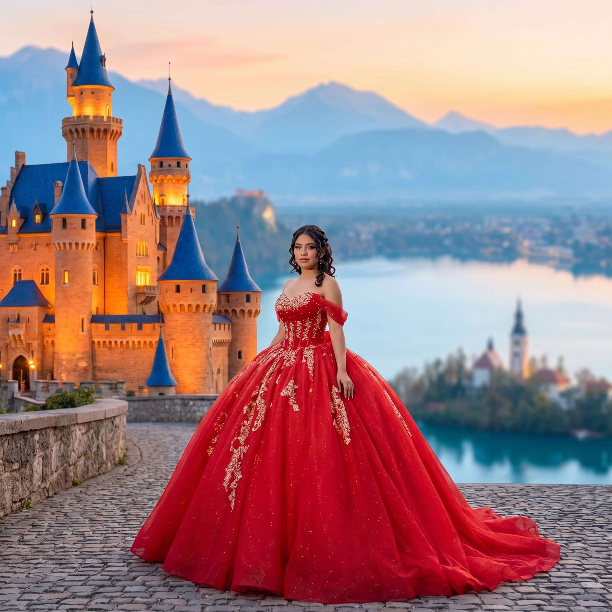 Red Shinny Bow 15 Dress Quinceanera 2026 Beaded Off The Shoulder Ball Gown Quince Dress Formal Occasion Gowns Customized