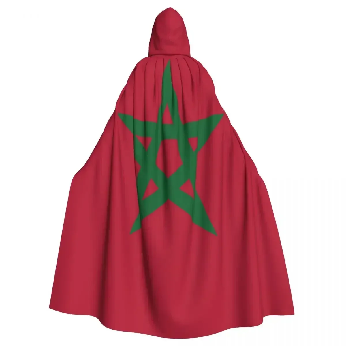 Hooded Cloak Unisex Cloak With Hood Flag Of Morocco Cloak Vampire Witch Cape Cosplay