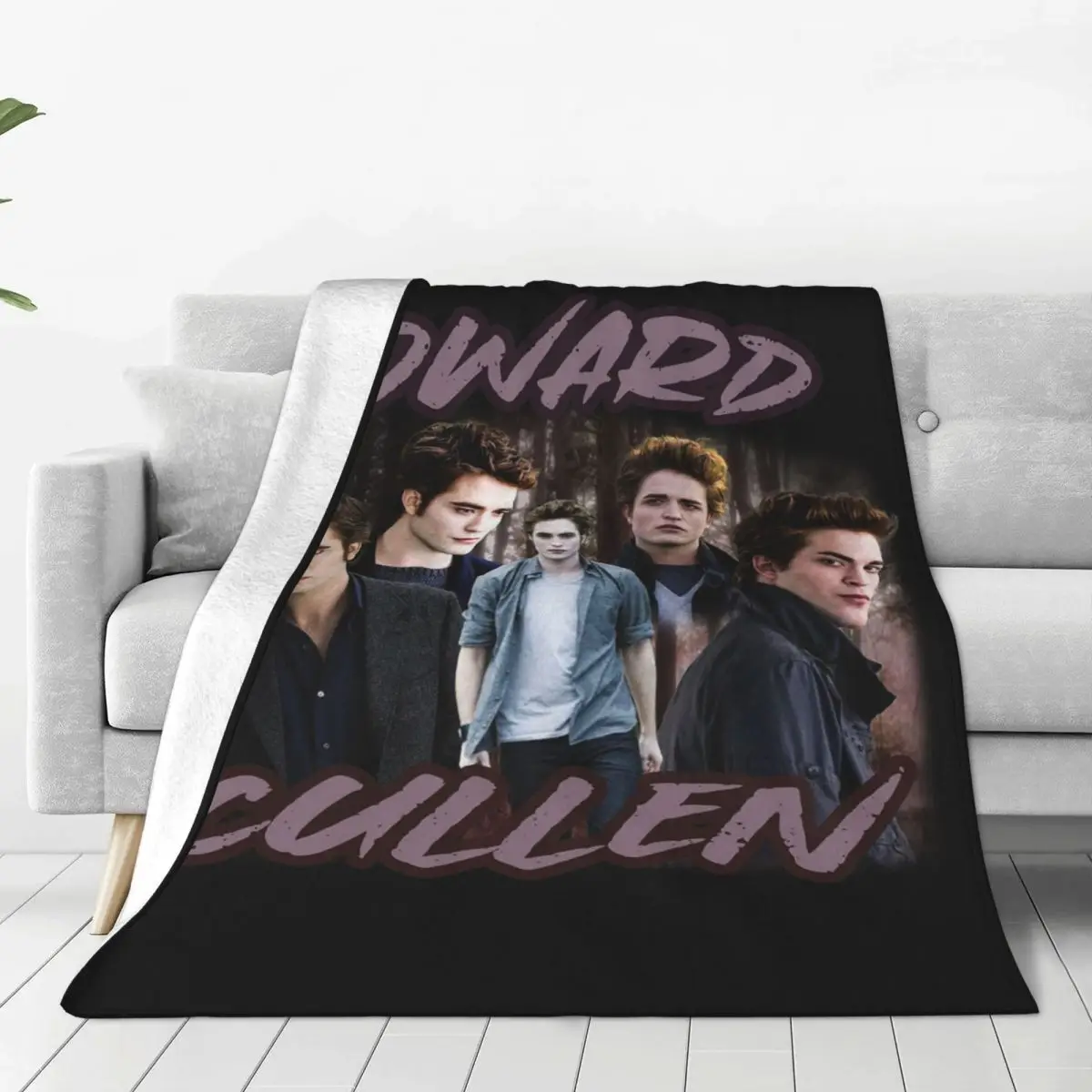 

Twilight Movie Edward Cullen Blankets Velvet Spring Autumn Portable Lightweight Thin Throw Blankets for Sofa Couch Bedspread