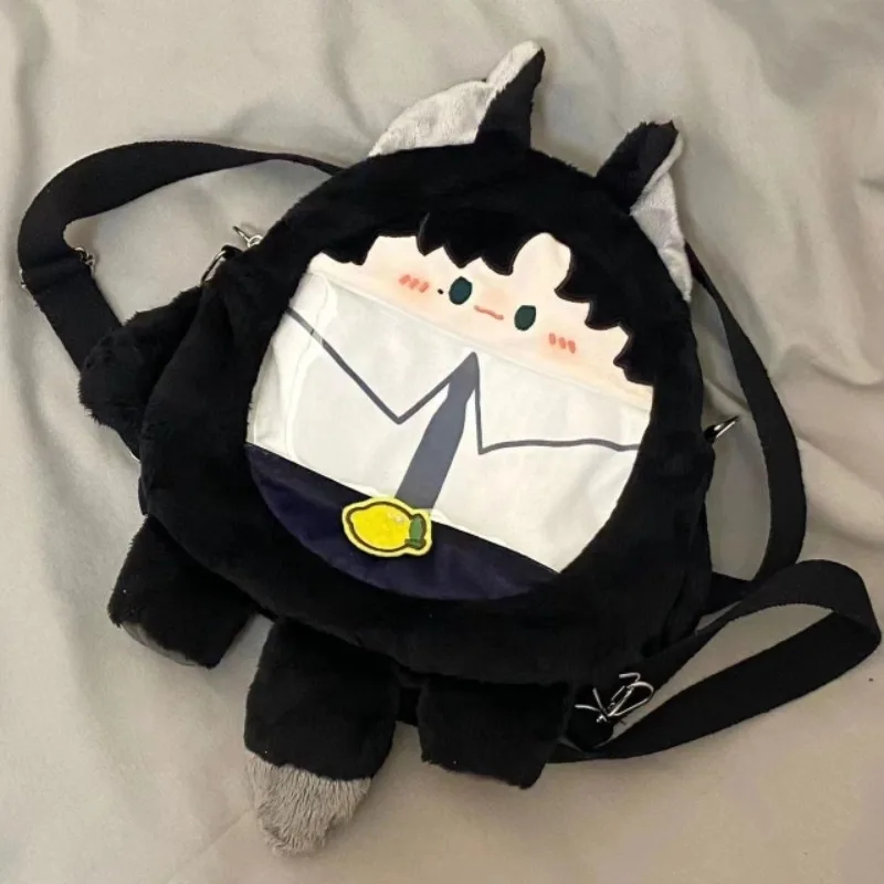 Anime Game Light and Night Cos Sariel Osborn Jesse Evan Charlie 35cm Cute Plush Mouth Crossbody Bag Pain Bag Backpack Gift