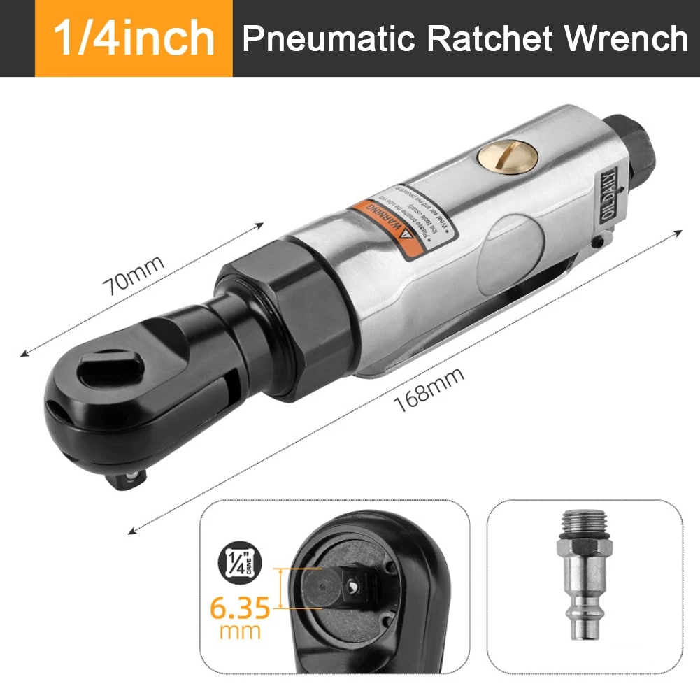 

Пневматический инструмент Прямоугольный ключ 1 4-дюймовый привод Пневматический инструмент для ремонта автомобилей Инструмент для ремонта автомобилей Прибл. 168мм*70мм