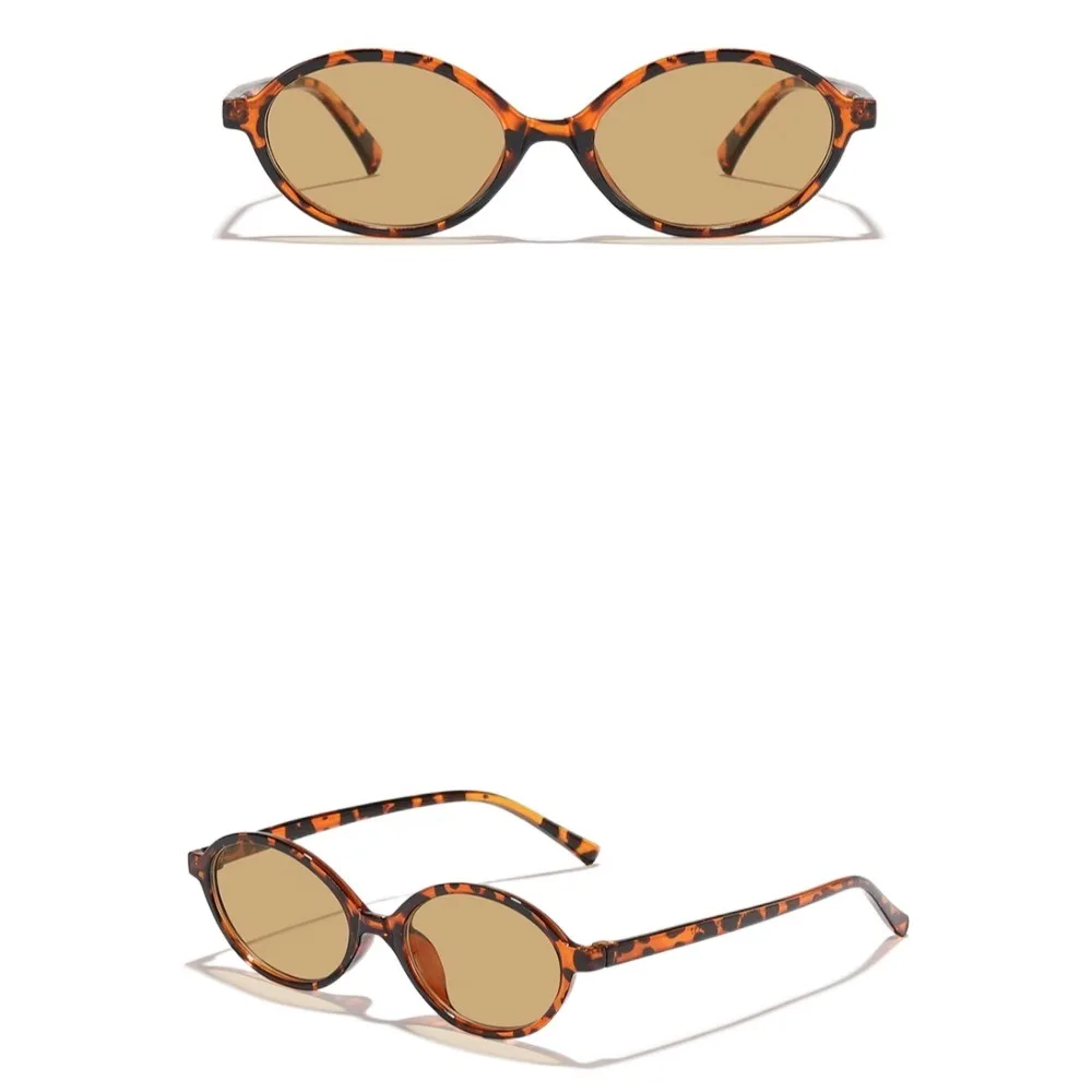 أزياء إطار صغير البيضاوي النظارات الشمسية ليوبارد طباعة UV400 ظلال الشمس نظارات نظارات الكمبيوتر نظارات النظارات السفر #3