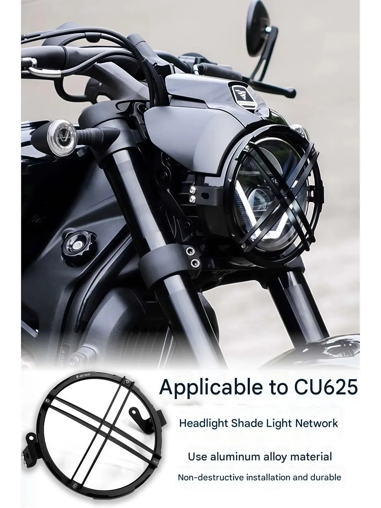 For VOGE CU625 Headlight Protective Cover Weather-Resistant Fade-Resistant Decorative Dedicated Factory Original Headlight Cover