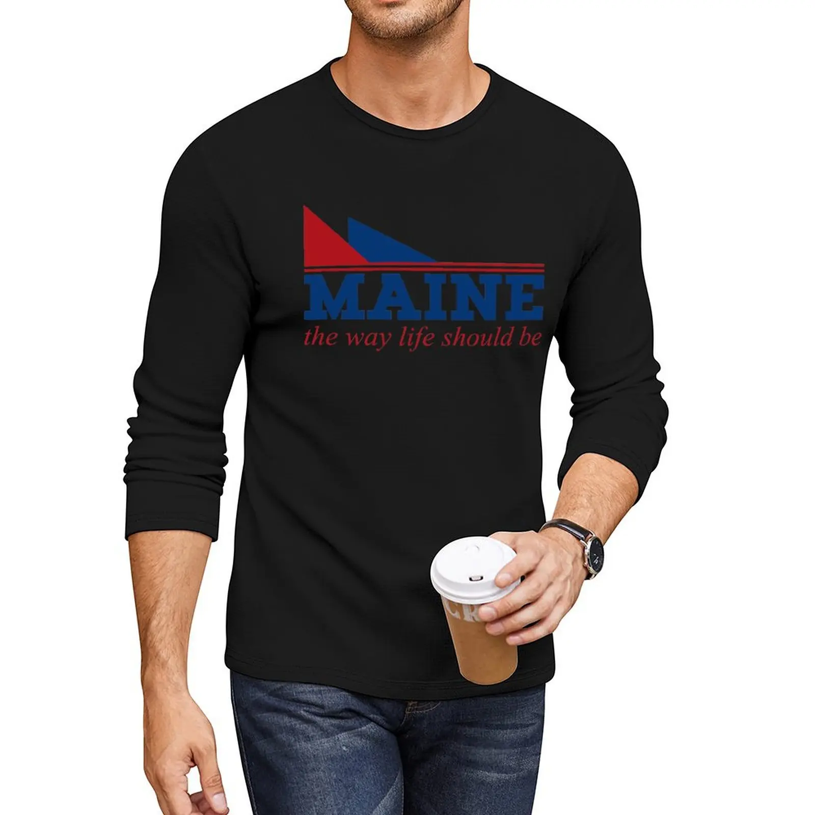 

Maine the way life should be Long футболка черная футболка быстросохнущая рубашка винтажная футболка мужские футболки с рисунком