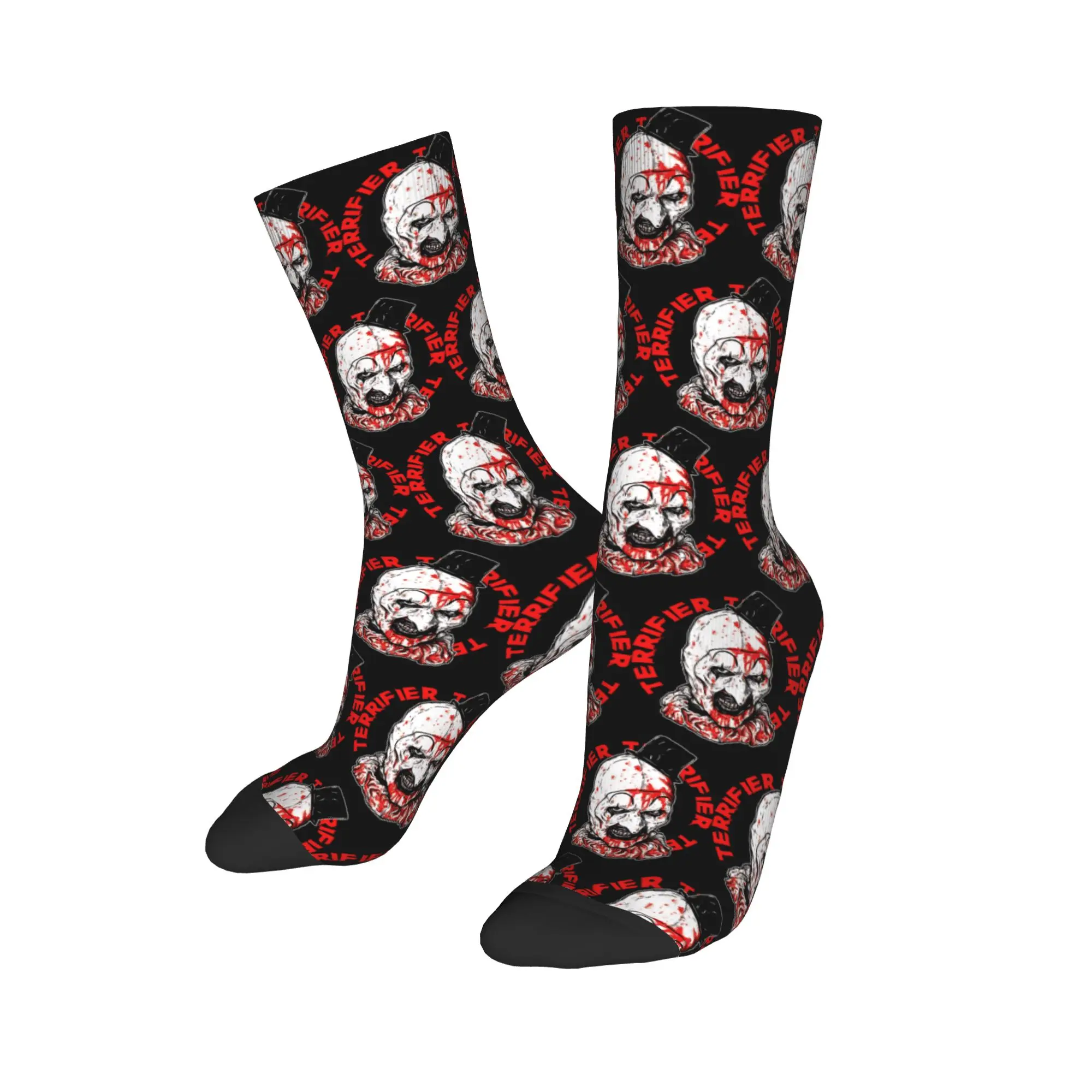 Cool The Terrifier Art The Clown Basketball Socks  Polyester Long Socks for Unisex Non-slip