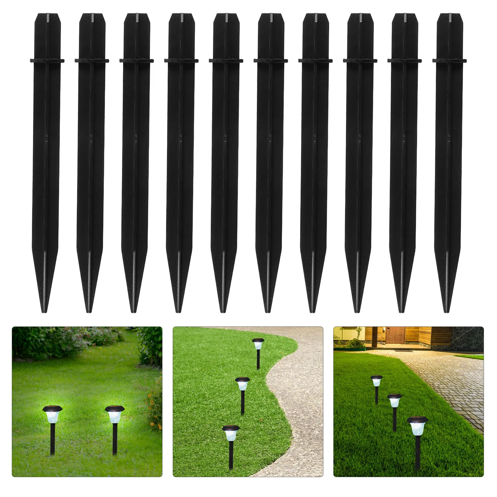 

10pcs Lawn Light Accessories Plastic Ground Stakes For Solar Pathway Lamp Replacement Outdoor Garden Yard Landscape Lighting
