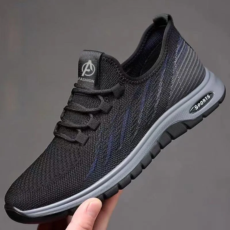 Men's Summer Sports Casual Shoes Middle-Aged Dad Comfortable Breathable Leather Sneakers