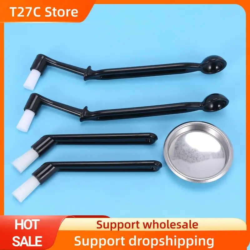 T27C Coffee Machine Cleaning Set, 12Xcoffee Machine Brush With Spoon And 3 Piece 58 Mm Stainless Steel Back Flush Insert