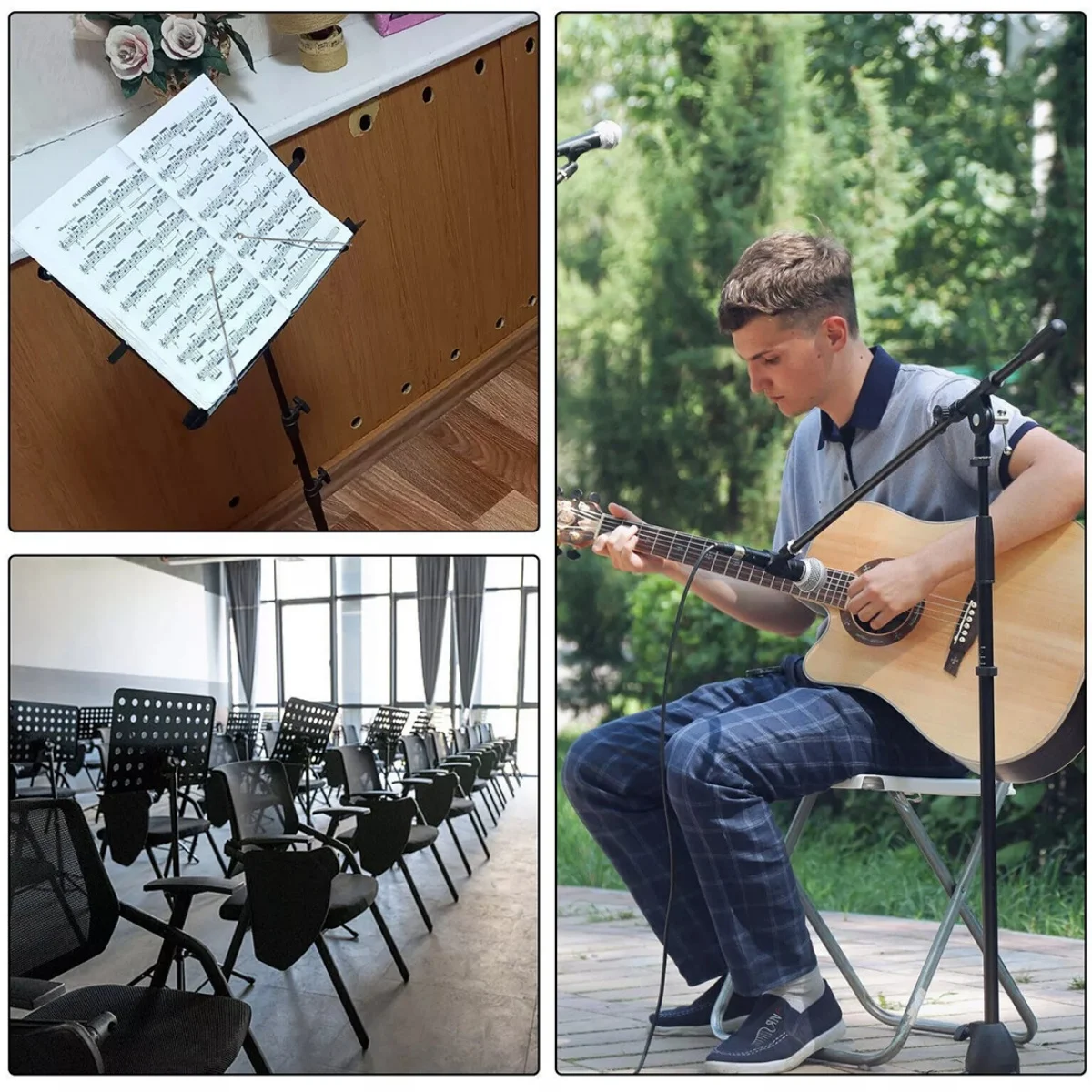 حامل موسيقى أوركسترا شديد التحمل قابل للطي وقاعدة حامل ثلاثية القوائم