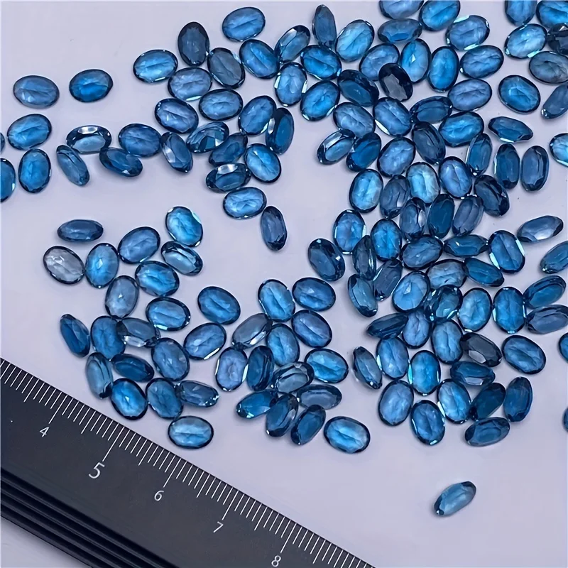 1pc natural London blue topaz-oval shape high quality gemstone for DIY jewelry making, ideal choice for gifts