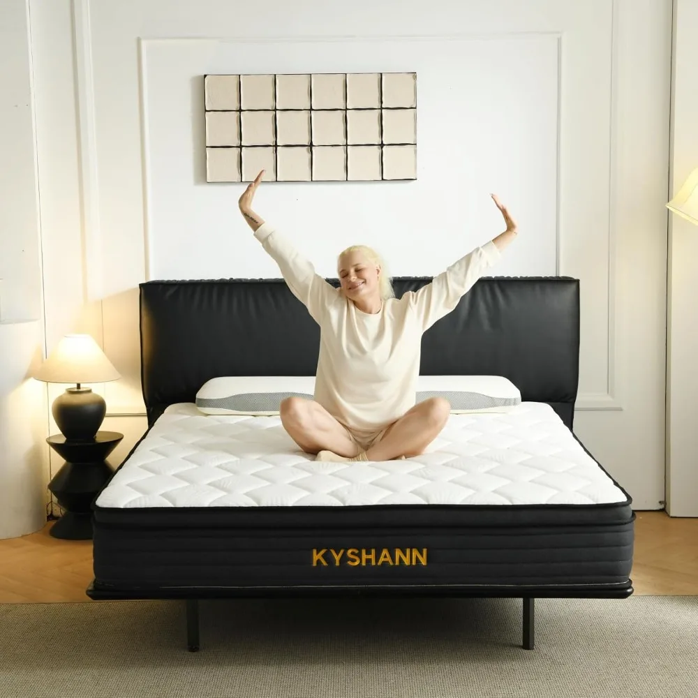 12인치 퀸 사이즈 미디엄 펌 메모리 폼 스프링 하이브리드 매트리스(박스 포함), 동작 차단, 시원한 수면, 압력 완화, 간편함