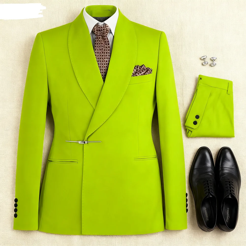 

Мужская одинарная куртка с металлическими лацканами Xale Festa De Casamento для формального танца, свадьбы, жениха, облегающая Terno Masculino