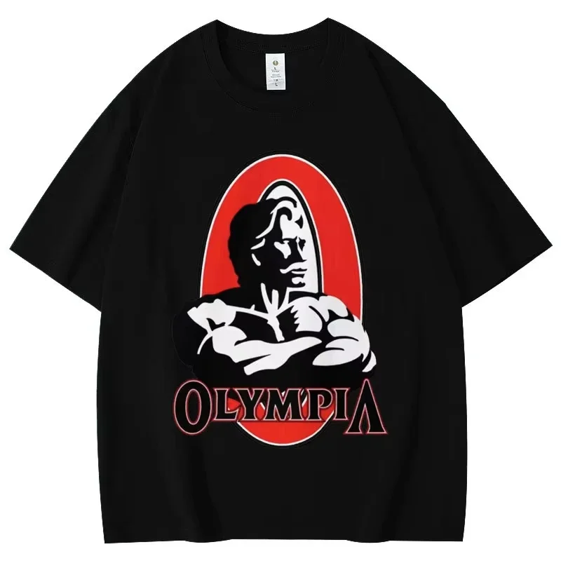 Limited Edition Olympia Vintage Gym Fitness T-Shirt Short Sleeve Casual Loose Cotton Top Unisex Summer Fashion Clothi