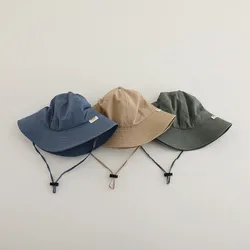 New Fashion Boy Infant Solid Fisherman's Hat Girl Baby Cotton Basin Cap Children Simple Casual Caps Kid Outdoor Sunscreen Hats