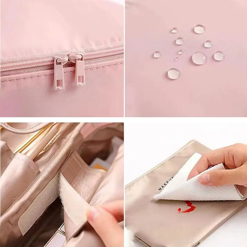 Large Capacity Portable Makeup Bag Multifunctional Cosmetic Storage Bag Women Travel Waterproof Washing Makeup Brush Organizer