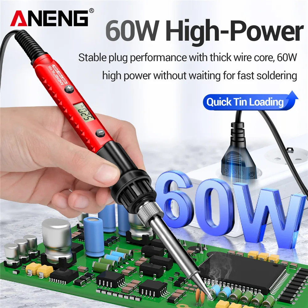 ANENG SL105 Soldering Iron kit 60W Fast Welding Equipment 110V/220V Rework Station Heat Pencil Tip Professional Repair Tool