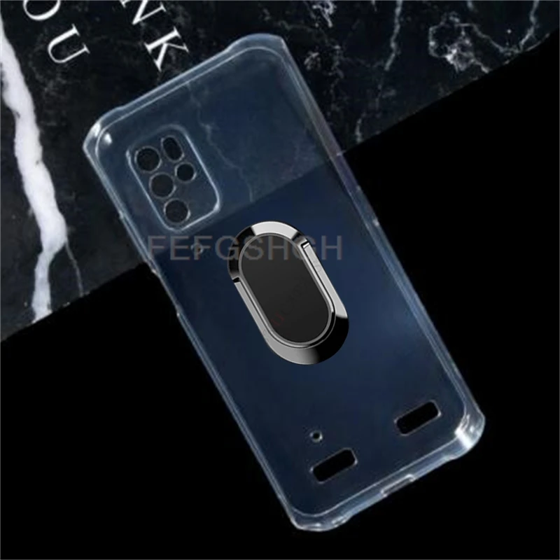 For Ulefone Armor 12 5G 6.52" 2021 Ulefone Armor 12 Back Ring Holder Bracket Phone Cover TPU Soft Silicone Case