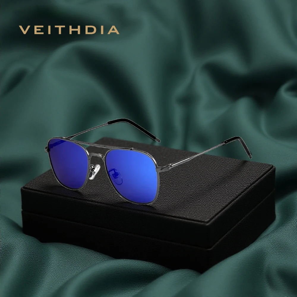 

Новые солнцезащитные очки VEITHDIA, поляризационные зеркальные линзы UV400, оправа из сплава, солнцезащитные очки с цветной пленкой, очки для мужчин и женщин VS3820