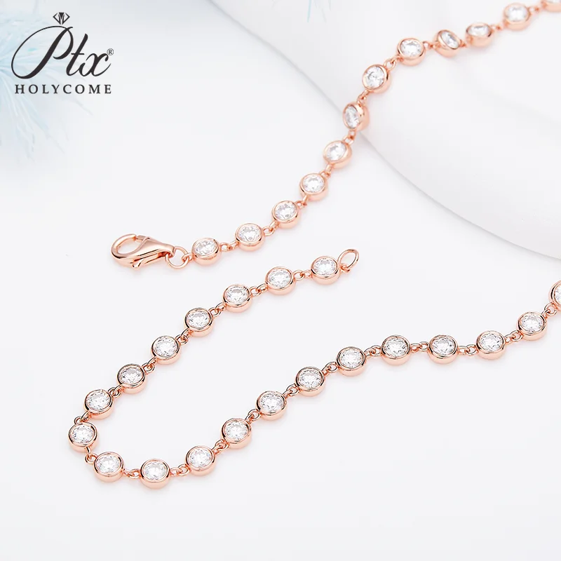 

Moissanite Diamond Tennis Necklace 925 Sterling Silver D Color VVS1 for Top Quality Hip-Hop For Men Women Party Dating Gifts