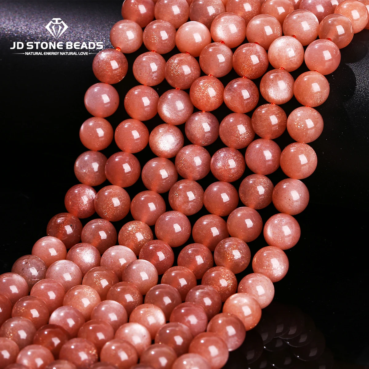 

Wholesale Natural Stone Orange Moonstone Beads Round Loose Spacer Bead For Jewelry Making DIY Necklace Bracelet Accessory