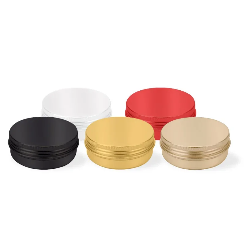 

Small costemic Silver Reusable Aluminum Bottles Cosmetic Pot Jar Tin Container Makeup Storage Sample Canisters Cap Oil Wax Box